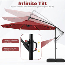 Load image into Gallery viewer, Tangkula 10ft Solar Patio Umbrella with Base Included