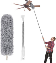 Load image into Gallery viewer, Lomida Microfiber Duster with Extension Pole(Stainless Steel) Extra Long 100 Inches with Bendable Head Extendable Duster for Cleaning High Ceiling Fan