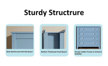 Load image into Gallery viewer, 6 Drawer Dresser, Light Blue Elegant Chest of Drawers, Large Cabinet with Storage, Rustic Wood Chest of Drawers for Bedroom, Living Room, Hallway