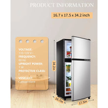 Load image into Gallery viewer, 3.5 Cu.ft Mini Fridge Freezer, 2 Door Small Refrigerator, 7 Level Adjustable Thermostat Freezer Fridge for Living Room, Kitchen and Apartment, Sivelr