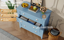 Load image into Gallery viewer, 6 Drawer Dresser, Light Blue Elegant Chest of Drawers, Large Cabinet with Storage, Rustic Wood Chest of Drawers for Bedroom, Living Room, Hallway