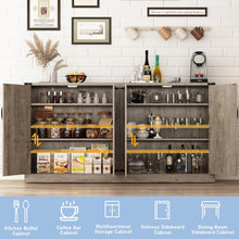 Load image into Gallery viewer, 71" Tall Farmhouse Kitchen Pantry Cabinet, 5 Layers Storage Cabinet with Adjustable Shelves, Farmhouse Pantry Cabinet with 4 Barn Doors