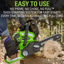 Load image into Gallery viewer, Greenworks 40V 12" Cordless Chainsaw with 2.0 Ah Battery &amp; Charger, 20262