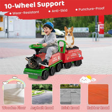 Load image into Gallery viewer, 6V 2 - Seater Ride On Train with Detachable Carriage, Under - Seat Storage, Whistle &amp; Flashing LED Lights, Trackless Electric Ride On Toy for Kids