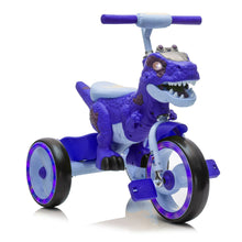 Load image into Gallery viewer, Xuanlur Kids Ride on Dinosaur Tricycle, Toddlers Kid Trike with Wide Flash Wheels, Anti - Slip Pedals, Rear Basket, Music &amp; LED Lights, Toddler Bike