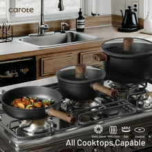 Load image into Gallery viewer, Carote 13-Pcs Nonstick Cookware Sets, Pots and Pans with Stay - Cool Handles, Induction Compatible Kitchen Set, (Black)