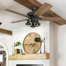 Load image into Gallery viewer, 52" The Gray Barn Stormy Grain Aged Bronze Farmhouse LED Ceiling Fan - Hardwired