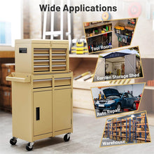 Load image into Gallery viewer, 2 - in - 1 Rolling Tool Chest, 5-Drawer Tool Storage Cabinet with Wheels, Adjustable Shelf, Tool Box Organizer for Garage Warehouse Workshop