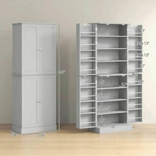 Load image into Gallery viewer, Spaco 17-Tier Kitchen Small Pantry Cabinet with 2 Doors and 6 Adjustable Shelves, Cabinet Pantry, Freestanding 5-Tier Shelving Pantries