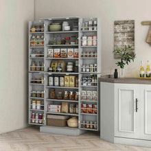 Load image into Gallery viewer, Spaco 17-Tier Kitchen Small Pantry Cabinet with 2 Doors and 6 Adjustable Shelves, Cabinet Pantry, Freestanding 5-Tier Shelving Pantries