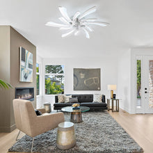 Load image into Gallery viewer, Garwarm Dimmable Ceiling Fan with Light and Remote Control, 27" Small Flush Mounted Ceiling Fan