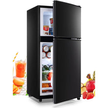 Load image into Gallery viewer, 3.5 Cu.ft Mini Fridge Freezer, 2 Door Small Refrigerator, 7 Level Adjustable Thermostat Freezer Fridge for Living Room, Kitchen and Apartment, Sivelr