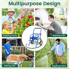 Load image into Gallery viewer, Garden Hose Reel Cart Holds 230FT of 5/8" Hose, Heavy - Duty Hose Cart with 2 Wheels &amp; Storage Basket, Portable Water Hose Organizer for Yard