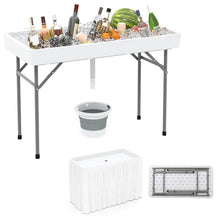 Load image into Gallery viewer, Costway 4 Foot Ice Cooler Folding Table Outdoor Portable Ice Bin Table with Large Sink