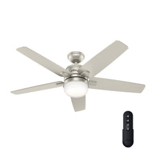 Load image into Gallery viewer, Hunter Cavera II 52 in. Indoor Matte Nickel WiFi - Enabled Smart Ceiling Fan with Light Kit &amp; Remote