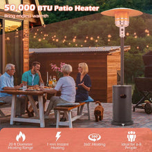 Load image into Gallery viewer, 50,000 BTU Propane Outdoor Heater, Round Patio Heater with Stainless Steel Burner, Tip - Over, Flame - Out Protection, Wheels, CSA Certificated