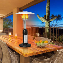Load image into Gallery viewer, 13,000 BTU Portable Tabletop Propane Patio Heater, Stainless Steel LP Gas Heater with Weighted Base &amp; Adjustable Thermostat for Backyard, Restaurant