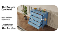 Load image into Gallery viewer, 6 Drawer Dresser, Light Blue Elegant Chest of Drawers, Large Cabinet with Storage, Rustic Wood Chest of Drawers for Bedroom, Living Room, Hallway