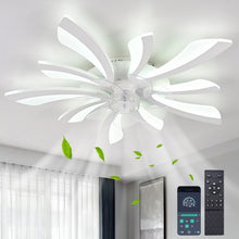 Load image into Gallery viewer, Garwarm Dimmable Ceiling Fan with Light and Remote Control, 27" Small Flush Mounted Ceiling Fan