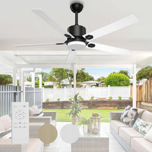 Load image into Gallery viewer, BECLOG 60" Ceiling Fan with Light, Ceiling Fans Indoor Outdoor with Remote Ceiling Fan DC Motor with Lights LED for Patios, Bedroom, Farmhouse