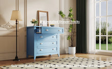 Load image into Gallery viewer, 6 Drawer Dresser, Light Blue Elegant Chest of Drawers, Large Cabinet with Storage, Rustic Wood Chest of Drawers for Bedroom, Living Room, Hallway