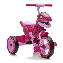 Load image into Gallery viewer, Xuanlur Kids Ride on Dinosaur Tricycle, Toddlers Kid Trike with Wide Flash Wheels, Anti - Slip Pedals, Rear Basket, Music &amp; LED Lights, Toddler Bike