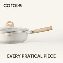 Load image into Gallery viewer, Carote Nonstick Cookware Set 21-Piece, Kitchen Pots and Pans Set, Stay - Cool Handles, Induction Compatible, Cookware Set for RV and Camping, Beige
