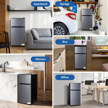 Load image into Gallery viewer, 3.5 Cu.ft Mini Fridge Freezer, 2 Door Small Refrigerator, 7 Level Adjustable Thermostat Freezer Fridge for Living Room, Kitchen and Apartment, Sivelr