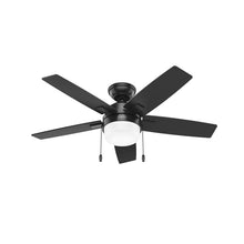 Load image into Gallery viewer, Hunter 52486 44 in. Anisten Matte Black Ceiling Fan with LED Light Kit &amp; Pull Chain