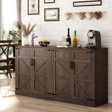 Load image into Gallery viewer, 71" Tall Farmhouse Kitchen Pantry Cabinet, 5 Layers Storage Cabinet with Adjustable Shelves, Farmhouse Pantry Cabinet with 4 Barn Doors