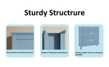 Load image into Gallery viewer, 6 Drawer Dresser, Light Blue Elegant Chest of Drawers, Large Cabinet with Storage, Rustic Wood Chest of Drawers for Bedroom, Living Room, Hallway