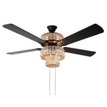 Load image into Gallery viewer, River of Goods Glam 52 inch Width Crystal Double - lit LED Ceiling Fan, Amber