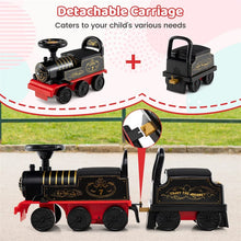 Load image into Gallery viewer, 6V 2 - Seater Ride On Train with Detachable Carriage, Under - Seat Storage, Whistle &amp; Flashing LED Lights, Trackless Electric Ride On Toy for Kids