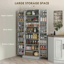Load image into Gallery viewer, Spaco 17-Tier Kitchen Small Pantry Cabinet with 2 Doors and 6 Adjustable Shelves, Cabinet Pantry, Freestanding 5-Tier Shelving Pantries