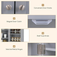 Load image into Gallery viewer, Spaco 17-Tier Kitchen Small Pantry Cabinet with 2 Doors and 6 Adjustable Shelves, Cabinet Pantry, Freestanding 5-Tier Shelving Pantries