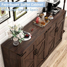 Load image into Gallery viewer, 71" Tall Farmhouse Kitchen Pantry Cabinet, 5 Layers Storage Cabinet with Adjustable Shelves, Farmhouse Pantry Cabinet with 4 Barn Doors