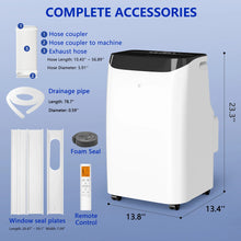 Load image into Gallery viewer, Fosawd 12000 BTU Portable Air Conditioner Cools up to 500 Sq. Ft, 3 - in - 1 AC, Dehumidifier, Fan