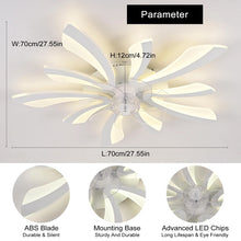 Load image into Gallery viewer, Garwarm Dimmable Ceiling Fan with Light and Remote Control, 27" Small Flush Mounted Ceiling Fan
