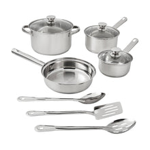 Load image into Gallery viewer, Mainstays 10-Piece Cookware Set, Stainless Steel