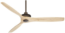 Load image into Gallery viewer, Casa Vieja 52" Windspun Rustic Farmhouse 3 Blade Indoor Ceiling Fan with Remote Control Oil Rubbed Bronze Natural Solid Wood for Living Kitchen