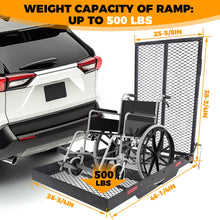 Load image into Gallery viewer, HECASA Hitch Mounted Cargo Carrier Mobility Scooter and Wheelchair Carrier Rack with Loading Ramp Luggage Basket Disability Medical Lift Rack