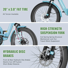 Load image into Gallery viewer, ABORON 3.0 Fat Tire Electric Trike for Senior Foldable E - Bike, 500W Motorized Tricycle Adult 20" Folding 3 Wheel Electric Commute Bike Trike W/48V