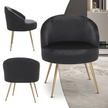 Load image into Gallery viewer, Monibloom Velvet Accent Chair, Modern Upholstered Single Sofa Side Chair, Comfy Barrel Club Living Room Armchair with Golden Metal Legs