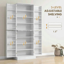 Load image into Gallery viewer, Spaco 17-Tier Kitchen Small Pantry Cabinet with 2 Doors and 6 Adjustable Shelves, Cabinet Pantry, Freestanding 5-Tier Shelving Pantries