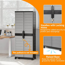 Load image into Gallery viewer, 68" Lockable Plastic Storage Cabinet with 3 Adjustable Shelves, Vertical Shelving Unit Utility Garage Organizer for Basement, Laundry Room &amp; Mudroom