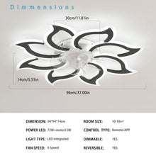 Load image into Gallery viewer, Garwarm Dimmable Ceiling Fan with Light and Remote Control, 27" Small Flush Mounted Ceiling Fan