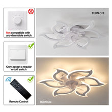 Load image into Gallery viewer, Garwarm Dimmable Ceiling Fan with Light and Remote Control, 27" Small Flush Mounted Ceiling Fan