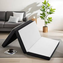 Load image into Gallery viewer, Smiaoer 4 Inches Folding Full Size Memory Foam Mattress with Cover,Tri - fold Portable Mattress Topper for Guest Bed,Camping, White
