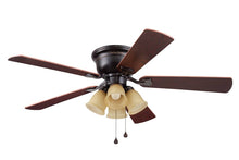 Load image into Gallery viewer, Harbor Breeze Centreville 52 - in Oil Rubbed Bronze LED Indoor Flush Mount Ceiling Fan with Light (5 - Blade)