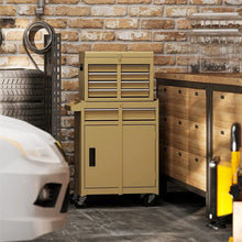 Load image into Gallery viewer, 2 - in - 1 Rolling Tool Chest, 5-Drawer Tool Storage Cabinet with Wheels, Adjustable Shelf, Tool Box Organizer for Garage Warehouse Workshop